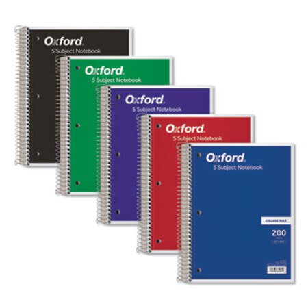 Picture of Coil-Lock Wirebound Notebooks, 5 Subjects, Medium/College Rule, Assorted Color Covers, 11 x 8.5, 200 SheetsTOP-65581