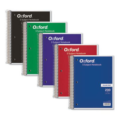 Picture of Coil-Lock Wirebound Notebooks, 5 Subjects, Medium/College Rule, Assorted Color Covers, 11 x 8.5, 200 SheetsTOP-65581