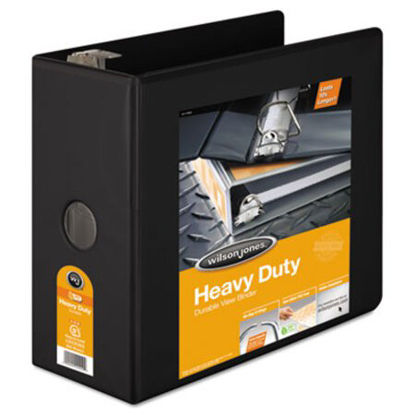 Picture of Heavy-Duty D-Ring View Binder with Extra-Durable Hinge, 3 Rings, 5" Capacity, 11 x 8.5, BlackWLJ-38550B