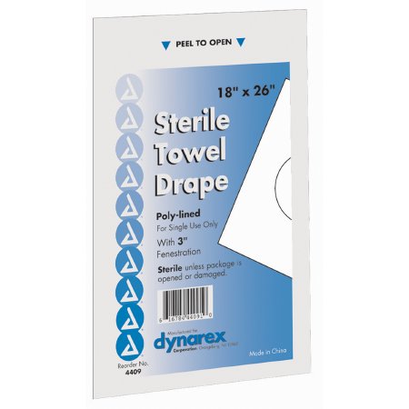 Picture of Surgical Drape Dynarex®  Towel Drape 18 W X 26 L Inch Sterile4409