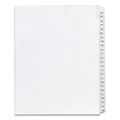 Picture of Preprinted Legal Exhibit Side Tab Index Dividers, Allstate Style, 25-Tab, 101 to 125, 11 x 8.5, White, 1 Set, (1705)AVE-01705