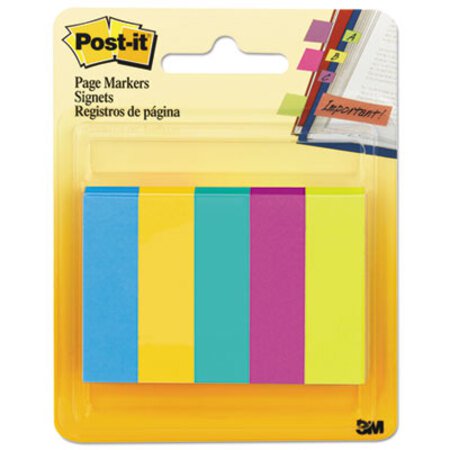 Picture of Page Flag Markers, Assorted Colors,100 Flags/Pad, 5 Pads/PackMMM-6705AU