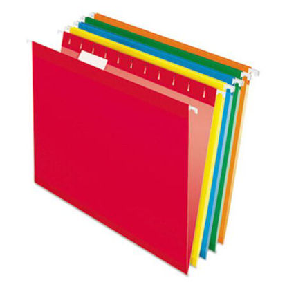 Picture of Colored Reinforced Hanging Folders, Letter Size, 1/5-Cut Tab, Assorted, 25/BoxPFX-415215ASST