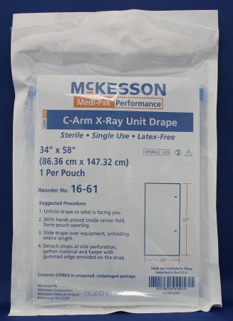 Picture of Mobile X-Ray Drape McKesson 34 X 58 Inch X-Ray or C-Arm Image Intensifiers16-61