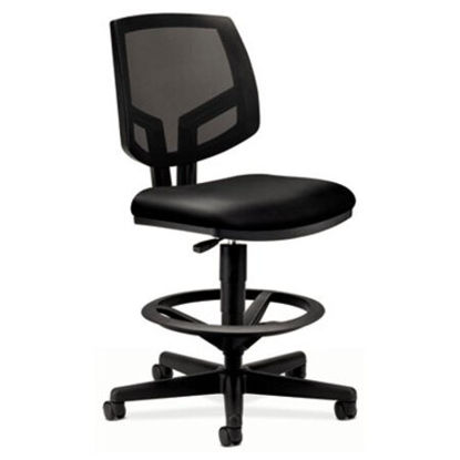 Picture of Volt Series Mesh Back Adjustable Leather Task Stool, Supports Up to 250 lb, 22.88" to 32.38" Seat Height, BlackHON-5715SB11T