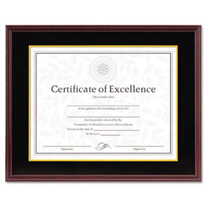 Picture of Hardwood Document/Certificate Frame w/Mat, 11 x 14, 8 1/2 x 11, MahoganyDAX-1511TM