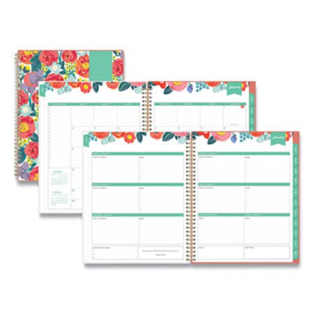 Picture of Day Designer Frosted Cover Weekly/Monthly Planner, 11 x 8.5, Floral Sketch, 2022BLS-137360