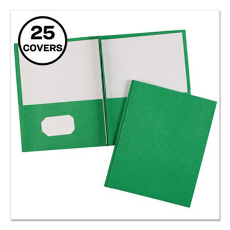 Picture of Two-Pocket Folder, Prong Fastener, Letter, 1/2" Capacity, Green, 25/BoxAVE-47977