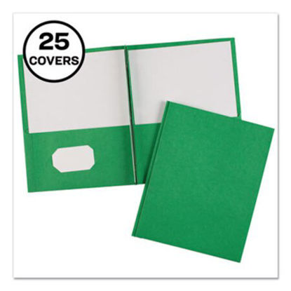 Picture of Two-Pocket Folder, Prong Fastener, Letter, 1/2" Capacity, Green, 25/BoxAVE-47977