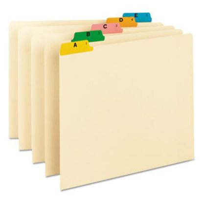 Picture of Alphabetic Top Tab Indexed File Guide Set, 1/5-Cut Top Tab, A to Z, 8.5 x 11, Manila, 25/SetSMD-50180