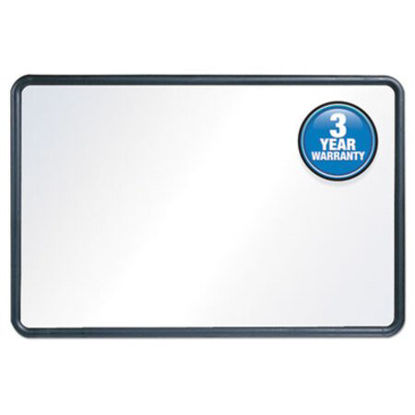 Picture of Contour Dry-Erase Board, Melamine, 36 x 24, White Surface, Black FrameQRT-7553