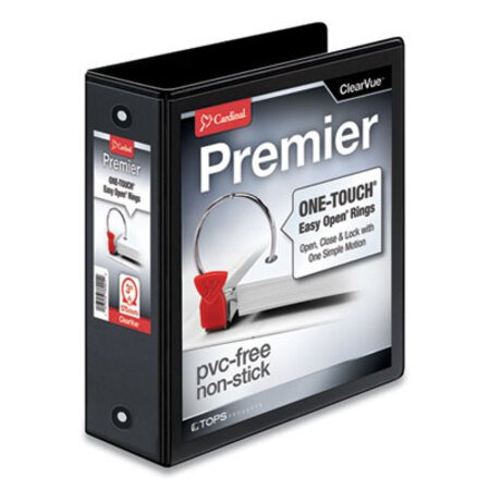 Picture of Premier Easy Open ClearVue Locking Round Ring Binder, 3 Rings, 3" Capacity, 11 x 8.5, BlackCRD-11131
