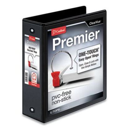 Picture of Premier Easy Open ClearVue Locking Round Ring Binder, 3 Rings, 3" Capacity, 11 x 8.5, BlackCRD-11131