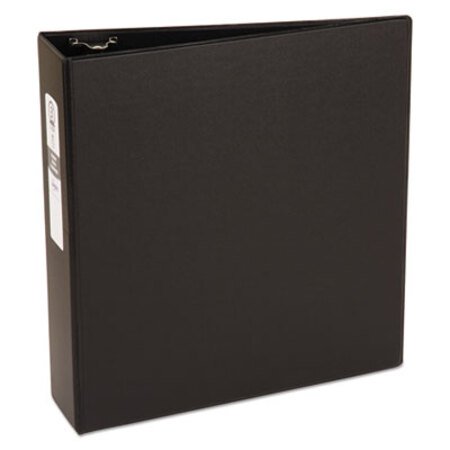 Picture of Economy Non-View Binder with Round Rings, 3 Rings, 3" Capacity, 11 x 8.5, Black, (3602)AVE-03602