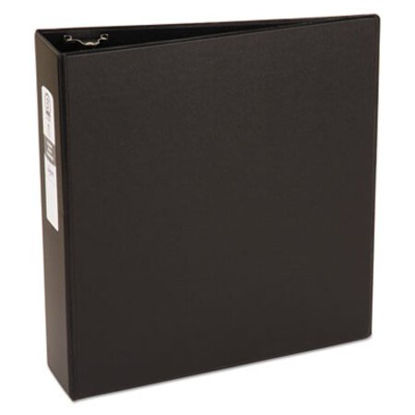 Picture of Economy Non-View Binder with Round Rings, 3 Rings, 3" Capacity, 11 x 8.5, Black, (3602)AVE-03602