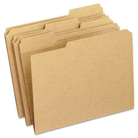 Picture of Dark Kraft File Folders with Double-Ply Top, 1/3-Cut Tabs, Letter Size, Kraft, 100/BoxPFX-RK15213