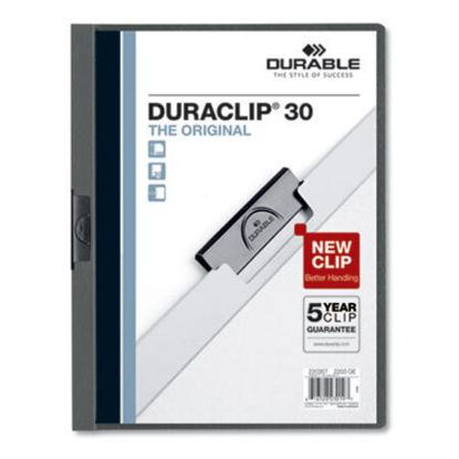Picture of Vinyl DuraClip Report Cover, Letter, Holds 30 Pages, Clear/Graphite, 25/BoxDBL-220357