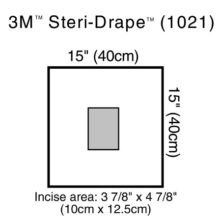 Picture of Surgical Drape 3M™ Steri-Drape™ Small Drape with Incise Film 15 W X 15 L Inch Sterile1021