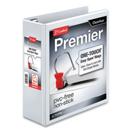 Picture of Premier Easy Open ClearVue Locking Slant-D Ring Binder, 3 Rings, 3" Capacity, 11 x 8.5, WhiteCRD-10330