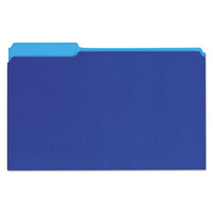 Picture of Interior File Folders, 1/3-Cut Tabs, Legal Size, Blue, 100/BoxUNV-15301