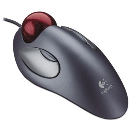 Picture of Trackman Marble Mouse, USB 1.0, Left/Right Hand Use, Gray/RedLOG-910000806