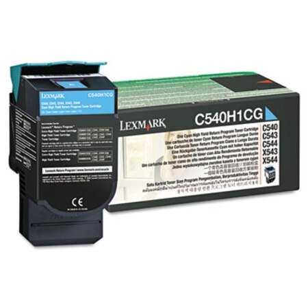 Picture of C540H1CG Return Program High-Yield Toner, 2,000 Page-Yield, CyanLEX-C540H1CG