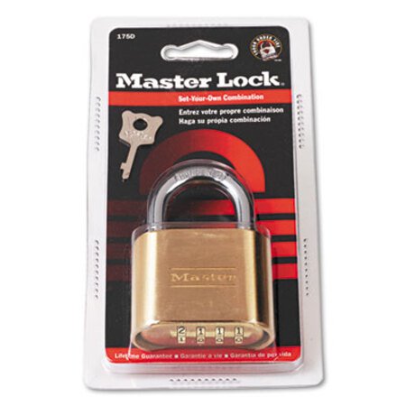 Picture of Resettable Combination Padlock, 2" Wide, BrassMLK-175D
