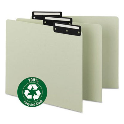 Picture of Recycled Blank Top Tab File Guides, 1/3-Cut Top Tab, Blank, 8.5 x 11, Green, 50/BoxSMD-50534