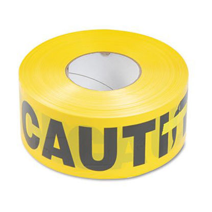 Picture of Caution Barricade Safety Tape, 3" x 1,000 ft, Black/YellowTCO-10700