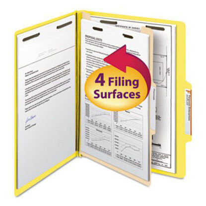 Picture of Colored Top Tab Classification Folders, 1 Divider, Letter Size, Yellow, 10/BoxSMD-13704