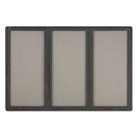 Picture of Enclosed Fabric-Cork Board, 72 x 48, Gray Surface, Graphite Aluminum FrameQRT-2367L