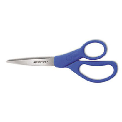Picture of Preferred Line Stainless Steel Scissors, 7" Long, 3.25" Cut Length, Blue Offset HandleACM-43217