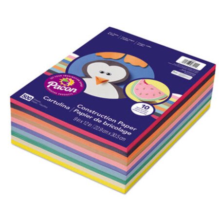 Picture of Rainbow Super Value Construction Paper Ream, 45lb, 9 x 12, Assorted, 500/PackPAC-6555