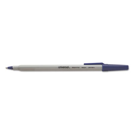 Picture of Ballpoint Pen Value Pack, Stick, Medium 1 mm, Blue Ink, Gray Barrel, 60/PackUNV-15614