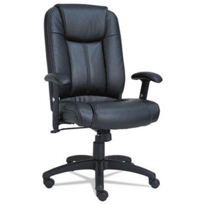 Picture of Alera CC Series Executive High-Back Bonded Leather Chair, Supports Up to 275 lb, 19.29" to 22.83" Seat Height, BlackALE-CC4119