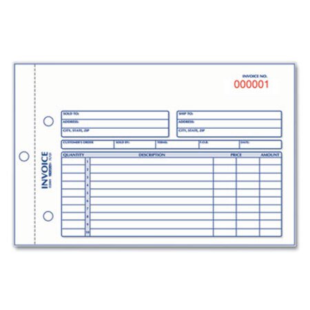 Picture of Invoice Book, 5 1/2 x 7 7/8, Carbonless Duplicate, 50 Sets/BookRED-7L721