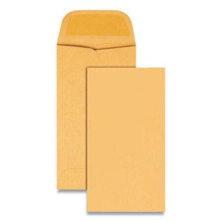 Picture of Kraft Coin and Small Parts Envelope, #5, Square Flap, Gummed Closure, 2.88 x 5.25, Brown Kraft, 500/BoxQUA-50462