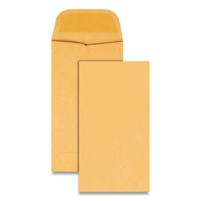 Picture of Kraft Coin and Small Parts Envelope, #5, Square Flap, Gummed Closure, 2.88 x 5.25, Brown Kraft, 500/BoxQUA-50462