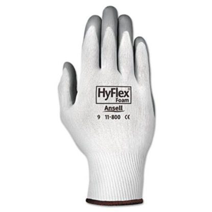 Picture of HyFlex Foam Gloves, White/Gray, Size 9, 12 PairsANS-118009