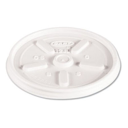 Picture of Plastic Lids for Foam Cups, Bowls and Containers, Vented, Fits 6-14 oz, White, 1,000/CartonDCC-12JL