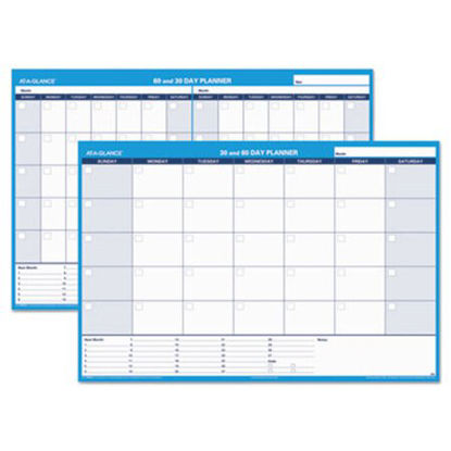 Picture of 30/60-Day Undated Horizontal Erasable Wall Planner, 48 x 32, White/Blue,AAG-PM33328