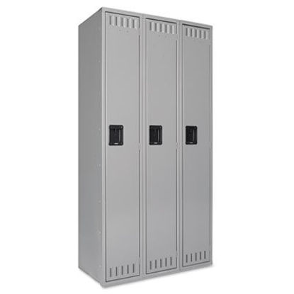 Picture of Single Tier Locker, Three Units, 36w x 18d x 72h, Medium GrayTNN-STS121872CMG