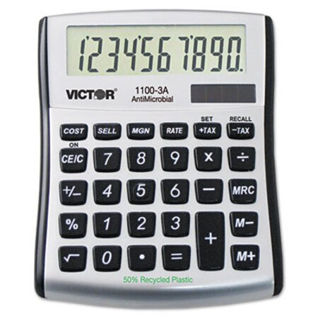 Picture of 1100-3A Antimicrobial Compact Desktop Calculator, 10-Digit LCDVCT-11003A