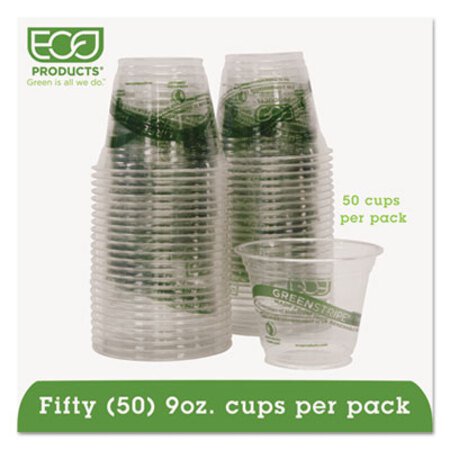 Picture of GreenStripe Renewable and Compostable Cold Cups Convenience Pack, 9 oz, Clear, 50/PackECO-EPCC9SGSPK