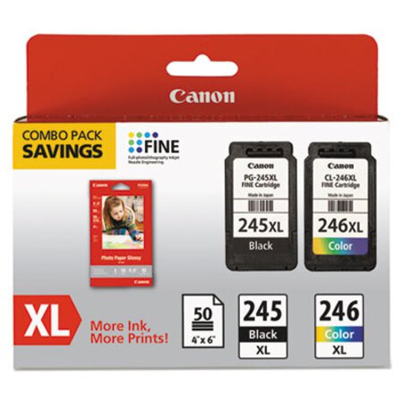 Picture of 8278B005 (PG-245XL/CL-246XL) Ink/Paper Combo, 180/300 Page-Yield, Black/Tri-ColorCNM-8278B005