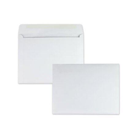 Picture of Open-Side Booklet Envelope, #13 1/2, Cheese Blade Flap, Gummed Closure, 10 x 13, White, 100/BoxQUA-37613