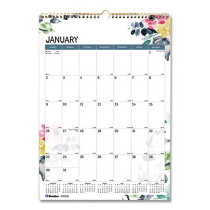 Picture of 12-Month Colorful Wall Calendar, 12 x 17, Watercolor, 2022RED-C173126