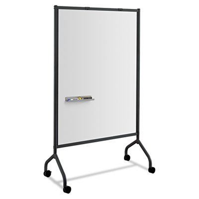 Picture of Impromptu Magnetic Whiteboard Collaboration Screen, 42w x 21.5d x 72h, Black/WhiteSAF-8511BL