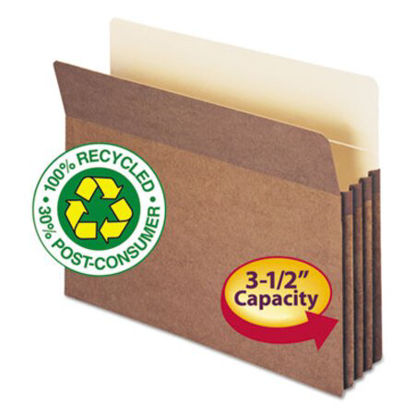 Picture of 100% Recycled Top Tab File Pockets, 3.5" Expansion, Letter Size, Redrope, 25/BoxSMD-73205