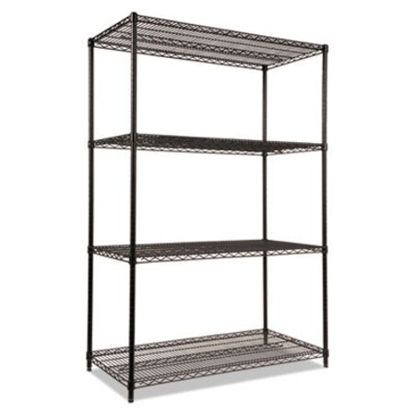 Picture of NSF Certified Industrial 4-Shelf Wire Shelving Kit, 48w x 24d x 72h, BlackALE-SW504824BL
